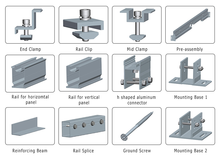 Solar Ground Mount System components