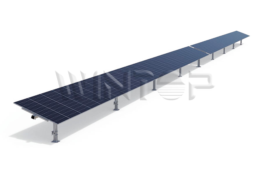 Seguidores solares horizontales de un solo eje.