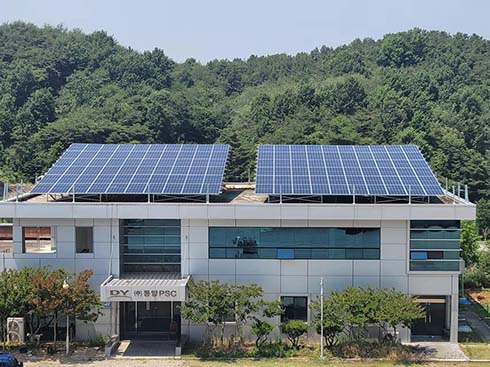 Caja de estanterías solares de techo plano de 59kw en Gyeongsangbuk-do, Corea del Sur